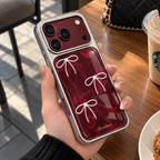 Burgundy Marble Bow Case