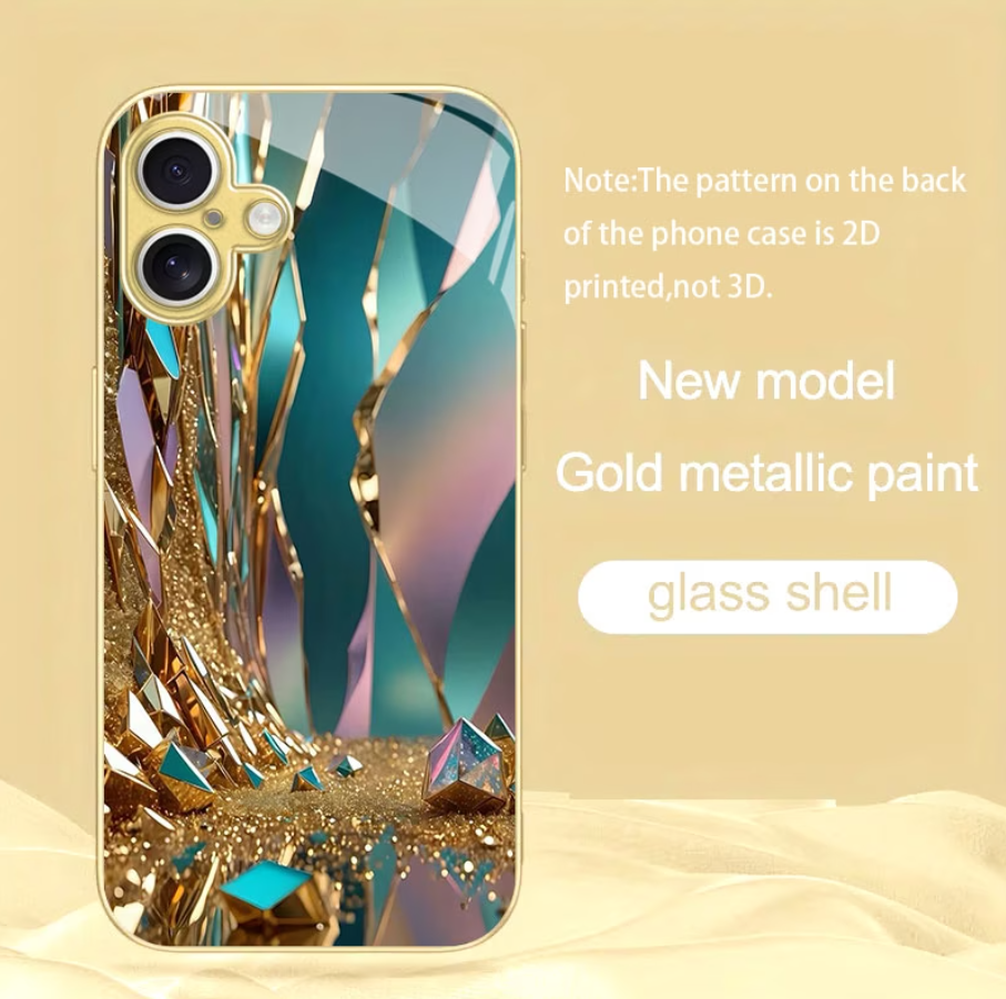 Golden Prism Luxury Glass Phone Case