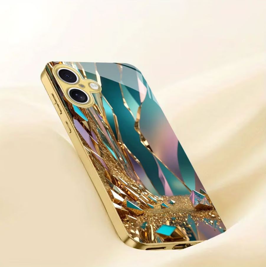 Golden Prism Luxury Glass Phone Case
