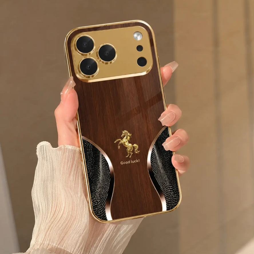Royal Stallion Wood Glass Case