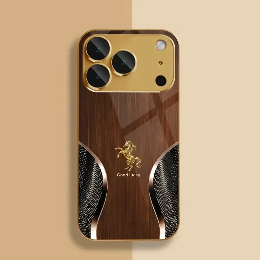 Royal Stallion Wood Glass Case