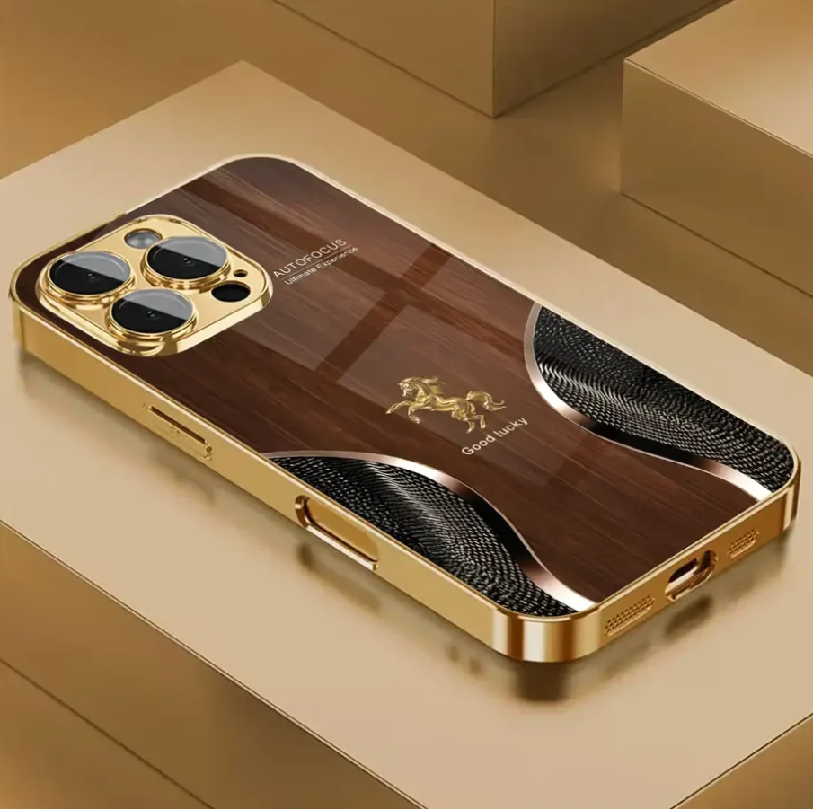 Royal Stallion Wood Glass Case