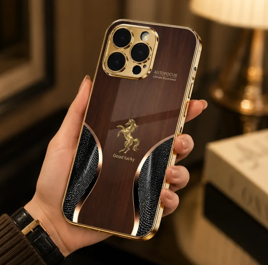 Royal Stallion Wood Glass Case