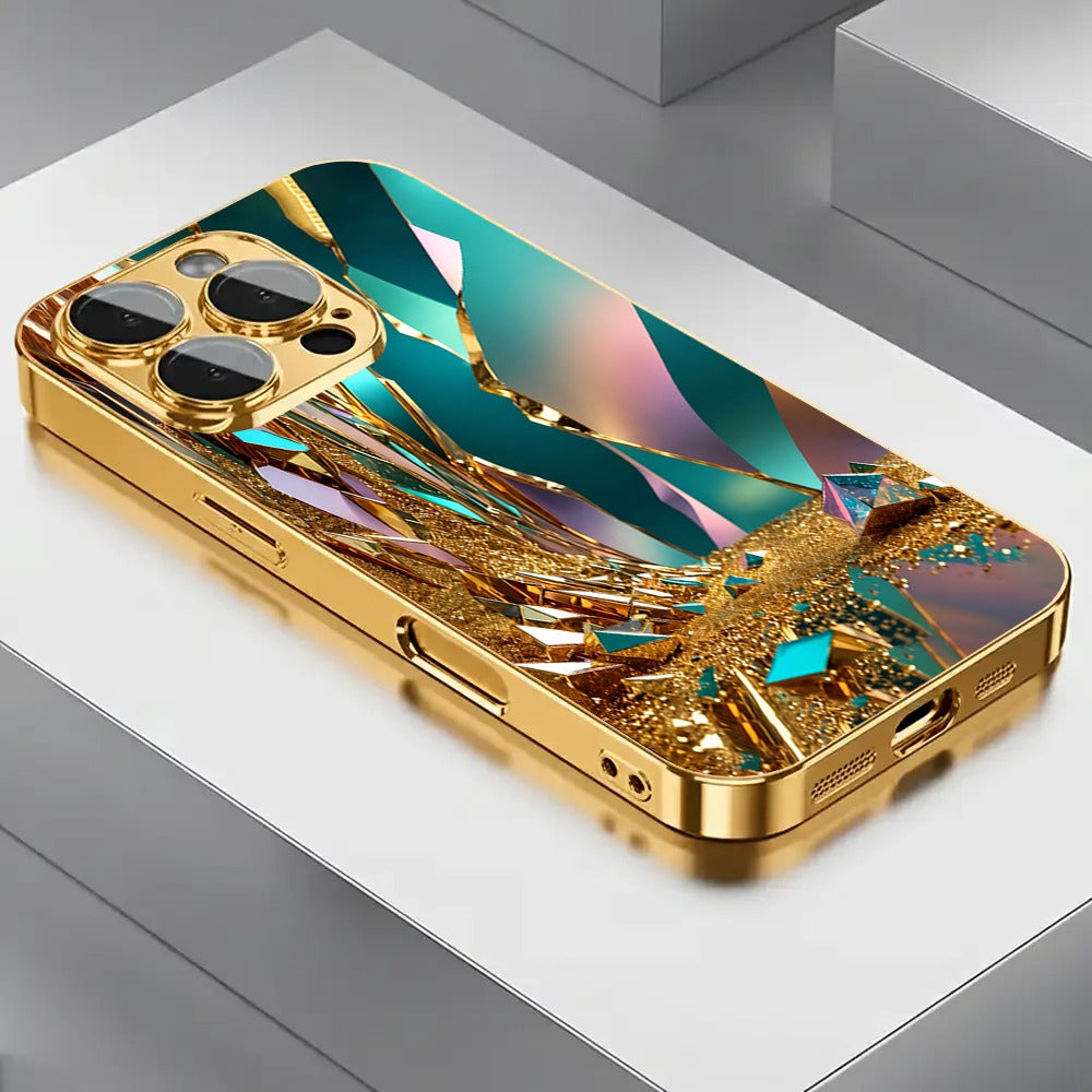 Golden Prism Luxury Glass Phone Case
